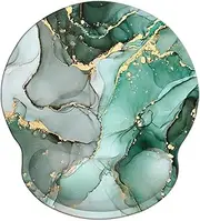 Memory Foam Wrist Support Mouse Pad Comfortable Padded Wrist Mousepads 9in X10in Desktop Notebook Mouse Mat (Marble Jade Green Golden Foam)