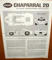Cox Chaparral 2D Slot Car Racer 1/24 Assembly Instruction Sheet Only PHOTOCOPY