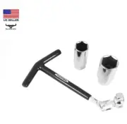3 Piece T-Handle Spark Plug Socket Wrench Set 5/8” (16mm), 13/16” (21mm) Sockets