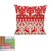 Christmas Pillow Covers Animal Deer Throw Pillow Case Cushion Cover Merry Christmas -Style 1