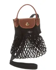 Longchamp Le Pliage Filet Extra Small Mesh Handle Bag with Strap