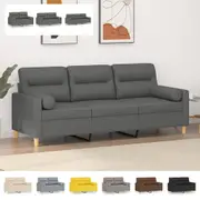 Sofa with Throw Pillows Settee Couch Lounge Sofa with Armrest Fabric vidaXL