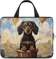 Laptop Case Sleeve Shockproof Computer Carrying Bag Dachshund Hot Air Balloon Laptop Bag Tote Lightweight Notebook Case Cover Traveling Briefcase Handle Bags for Travel Business 17inch