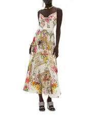 Camilla Silk Tie Front Dress in Egyptian Rose