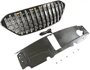 Suitable Compatible for Hyundai car IX35 grille modification IX35 front grille accessories electroplated black version 2010-2013(Silver with led)