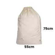 Calico Drawstring Bag Natural Size 13- 75cmx55cm