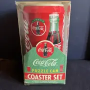 Coca Cola Puzzle Can Coaster Set Vintage Set of 6 Coasters 1995