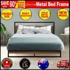 Artiss Metal Bed Frame Double Size Mattress Base Platform Steel Black Dane