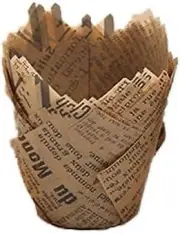 Cafe Style Muffin Cases Wrappers Liners Cups Newsprint P50 300/PC - Patty Pans