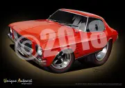 Holden HQ Monaro Print - Classic 1971 Monaro HQ GTS Drawing ( 16 Colours )