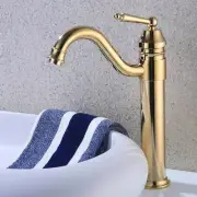Gold Brass Faucets 360° Swivel Basin Mixer Sink Kitchen Laundry Tap Spout