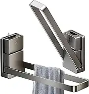 Suction Cup Towel - Towel Holder for Glass Shower Door - Foldable Bathroom Hanger Rail for Household Restroom Dorm Hotel Apartment Use