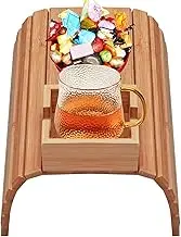 Wooden Sofa Cup Holder - Couch Arm Table, Armrest Sofa Arm, Couch Arm Tray | No Messy Adjustable Couch Cup Holder, Clip on Side Table, Anti-Slip Drink Coaster, Home Organizer for Drinks and Snacks