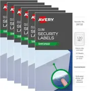 6 Pack Avery Clear Security Round Circle TamperProof Labels 30mm 120 Labels/Pack A6