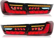 LED Tail Lights With Dynamic Sequential Turn Signal Compatible With BMW 3 Series G20 M3 G80 2019 2020 2021 2022 Compatible With GTS(Red)