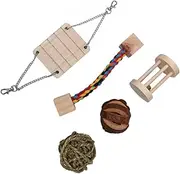 Happyyami 1 Set Hamster Set Natural Wooden Chew for Pet Care Fun Entertainment for Hamsters Gerbils Guinea Pigs Chinchillas and Animals
