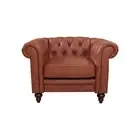 Single Seater Brown Sofa Armchair for Lounge Chesterfireld Style Button Tufted i