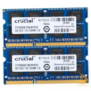 Crucial 16 GB DDR3 RAM 2x 8 GB PC3-10600S 1333Mhz SODIMM Laptop Memory 204pin