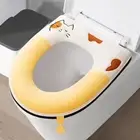 Thicker Plush Toilet Seat Cover Handle Closestool Mat Toilet Pad Bathroom