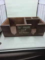 New in BoxTullamore Dew Irish Whiskey Wooden Napkin/Straw Caddy 6 5"×3.5"×11"