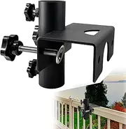 Beach Patio Umbrella Clamp, Adjustable Outdoor Umbrella Holder Clamp,Umbrella Clamp Mount for Railing,Fence,Benches,Deck,Tailgates,Dock,Beach Courtyard Balcony