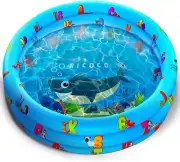Kiddie Pool, 3-Ring Inflatable Kiddie Pools for Kids Baby Pool Small Swimming