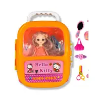 在飛比找ETMall東森購物網優惠-粉紅凱蒂貓過家家 KT貓套裝拉桿箱粉紅貓 兒童行李箱玩具