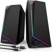 LENRUE Computer Speakers, USB/USB-C Powered PC Speakers with Loud Stereo Sound,