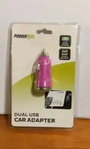 PowerXcel Dual 2.1A USB Car Adapter Purple