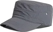 [Generic] Men's Hat Men's Flat Top Hat Spring and Summer Duck Tongue Cap Female Sunshade Simple Military Cap
