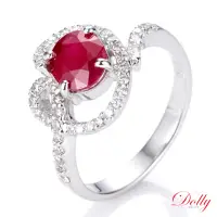 在飛比找momo購物網優惠-【DOLLY】1克拉 緬甸紅寶石14K金鑽石戒指(020)