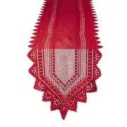 Elegant Lace Table Décor, Decorative Table Table Runner, 14x72" Nordic Red