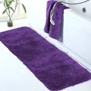 Large Bathroom Rug (24 x 60) Extra Soft and Absorbent 24" x 60" Dark Purple