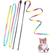 M JJYPET 2Pcs Cat Wand Toys, Interactive Kitten Toys for Indoor Cats,Colorful Cat Teaser Wand String for Cat Kitten Exercise Cat Stick Toy Cat Charmer