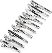 [WUSHAUALNS] Tie Clip Men's Business Tie Clip Set Black Enamel Tie Clip French Premium Diamond Tie Clip