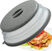 Microwave Splatter Cover Vented for Food, Splatter Guard & Colander Kitchen Gadget for Fruit Vegetables Microwave Plate Cover with Hook Hole,Dishwasher-Safe,BPA-Free Silicone & Plastic (1 Pack)