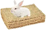 Cloud-X 3 Pack Rabbit Bunny Mat, Natural Straw Woven Grass Bed Mat Chew Toy Bed for Small Animal Like Guinea Pig Parrot Rabbit Bunny Hamster