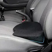 Car Seat Cushion for Driving, Wedge Memory Foam Cushion for Office Chair, Car Seats, Airplane, Gel Enhanced Seat Cushion, Non-Slip Soft Seats Cushions for Sciatica & Back Pain Relief Pad (Black-Wedge)