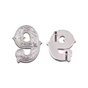 Number 9 Screwback Concho in Shiny Silver 1339-352