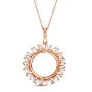 0.25 CT. T.W. Baguette Natural Diamond Sunburst Pendant in 10K Rose Gold