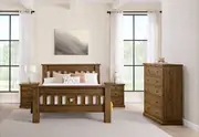 WILLOWBROOK 4 Piece Queen Bed Tall Chest Suite