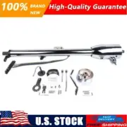 Chrome 32" Stainless Tilt Steering Column Floor Shift with Key and Adapter