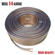 14 AWG 50 FEET 14/2 Gauge Car Home Audio Speaker Wire Transparent Clear Cable