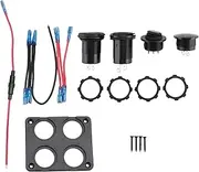 KUNLONGSKY Marine Boat RV 12V Charger Socket Panel 4 in 1 DC Power 12V Outlet Panel with Toggle Switch, 500323090