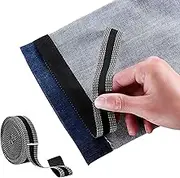 100cm Trousers Edge Modified Strips Hamming Tape, Iron-on Pants Edge Shorten Self-Adhesive Pants Mouth Paste Hem Fabric Tape for Suit Pants Jeans Trousers, DIY Sewing Accessories, Black