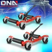 1250 lbs 9'' Car Wheel Tire Dolly Hydraulic Jack Set w/ Ratchet Foot Pedal 2Pcs