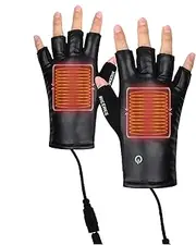 [Generic] Warm Finger Less USB Gloves - USB Powered Heating Gloves | Touchscreen Heated Mittens, Rechargeable Cashmere USB Heated Mitten, Finger Less Gloves for Working Cycling Running Kids