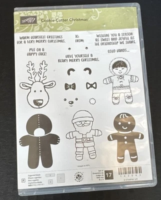 Stampin' UP! COOKIE-CUTTER CHRISTMAS Stamp Set gingerbread santa reindeer eskimo