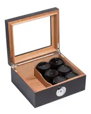 Bey-Berk Espresso Wood Humidor w/Spanish Cedar Lining