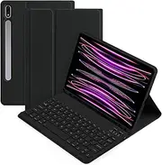 zolyet Tab S9 Series Tablet Protective Case + Keyboard ABS Keys 80 Days Standby 60 Hours Working Heat Dissipation Slip- Suitable for Office Work Daily Use and Travel Black A- With Keyboard